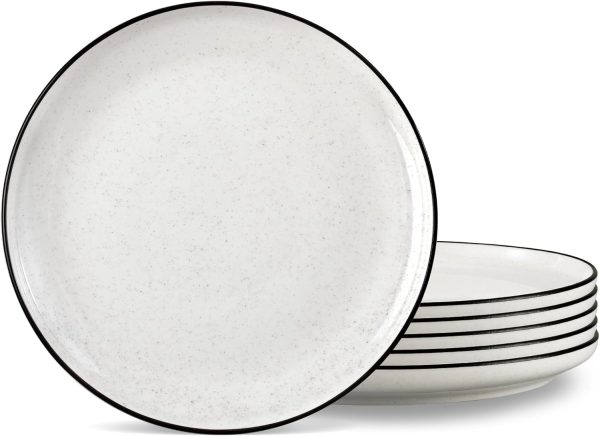 Modern White Ceramic Dinner Plates Set for Everyday Dining